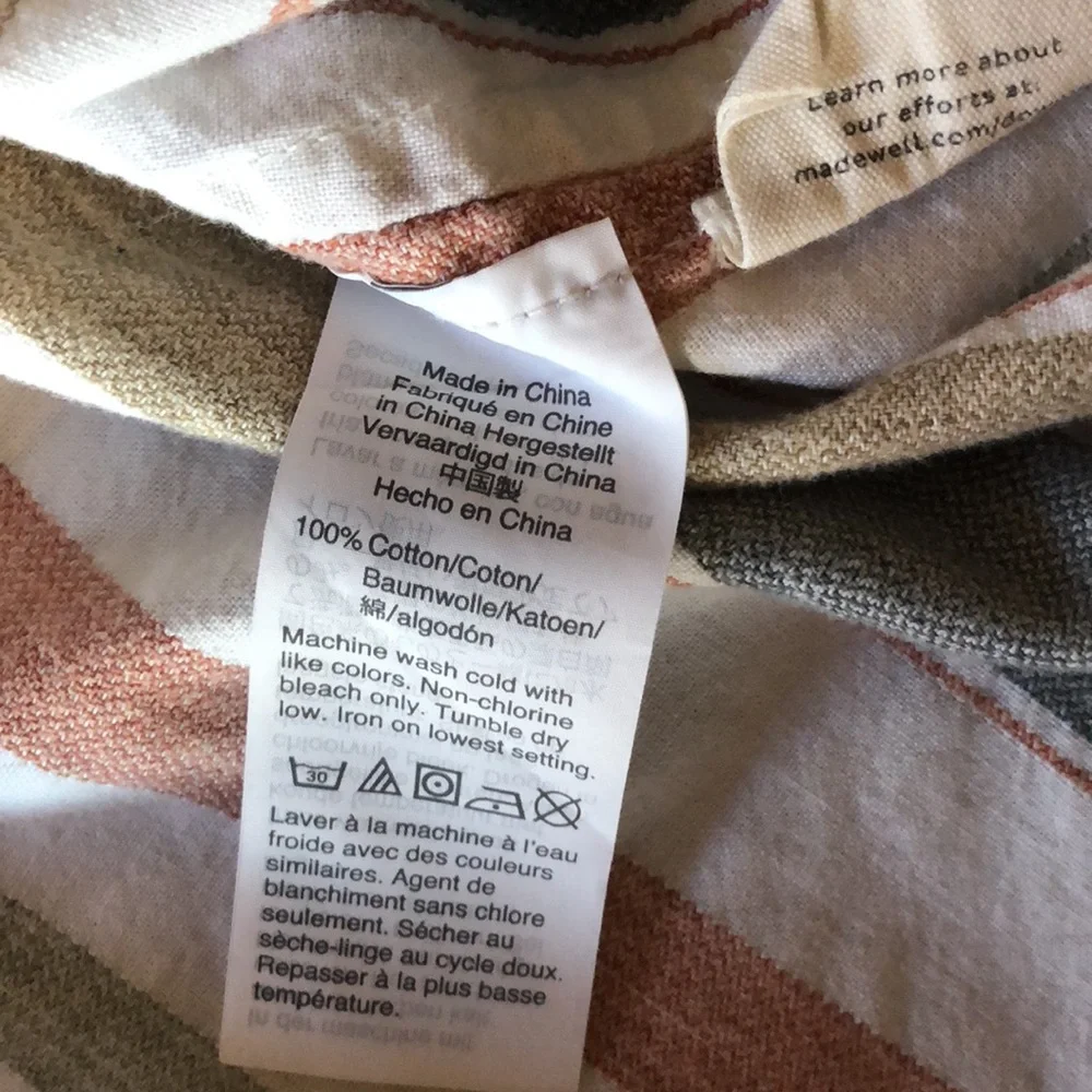 MADEWELL Central Tunic Shirt in Gillman Stripe Button Down Short Sleeve Small - Picture 7 of 7